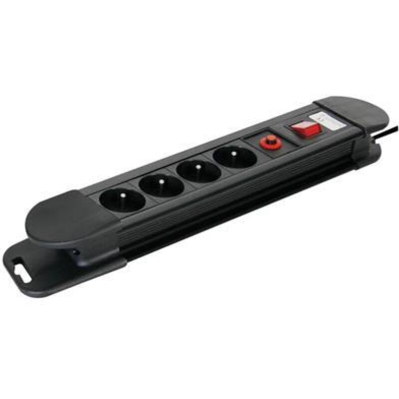 Perel - bloc multiprises 4 prises avec protection contre les surcharges EBP04N