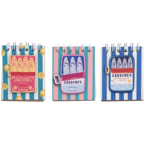 Bloc-notes magnétique Sardines en résine - Créatif et coloré