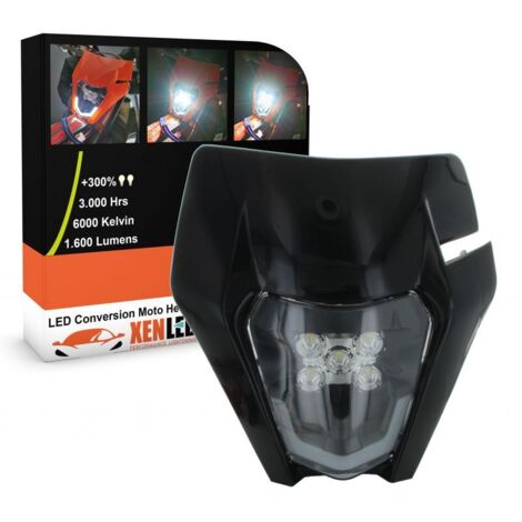 BLOC OPTIQUE LED MOTO Série CV02 Evolution 30W - KTM / HUSQVARNA / UNIVERSEL - NOIR