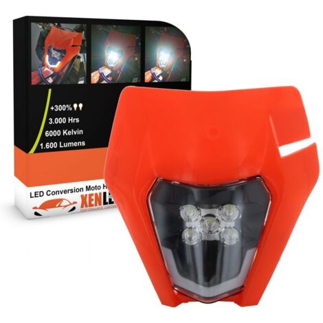BLOC OPTIQUE LED MOTO Série CV02 Evolution 30W - KTM / HUSQVARNA / UNIVERSEL - ORANGE