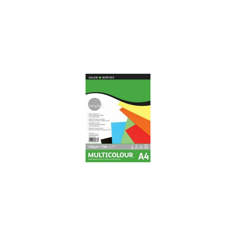 

Daler Rowney - BLOC PAPEL 7 COLORES 21 HOJAS-120 gr/m2 | TAMAÑO: A4
