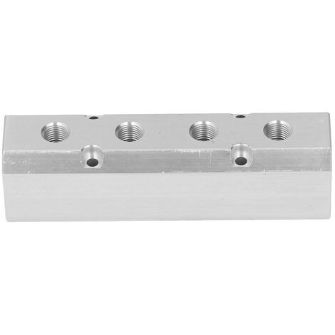 Bloc Pneumatique Aluminium 40x40mm, Entrée G1/2 Sortie G1/4, Débit Élevé SY40-02-4F