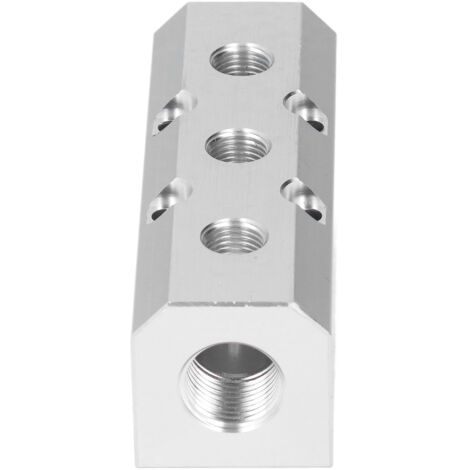 Bloc Pneumatique Aluminium 40x40mm G1/2 Entrée G1/4 Sortie - Débit Élevé SY40-02-3F