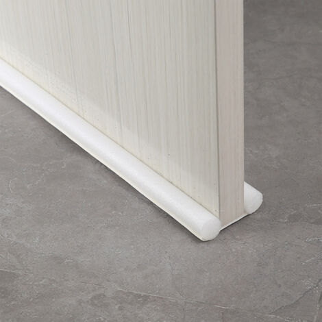 Bloc-Porte Anti-Froid et Acoustique EPE Foam 95cm - Barre de Porte Isolante et Silencieuse Blanche avec tissu non-tissé