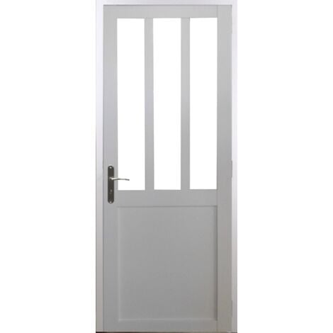 Bloc Porte Atelier Blanc H204 X L73 Poussant Droite Côtes Tableau