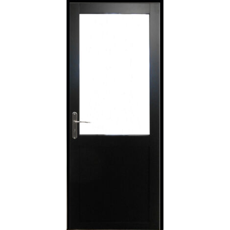 Bloc Porte Atelier Noir Sans Meneau H204 X L73 Poussant Droite Cotes Tableau