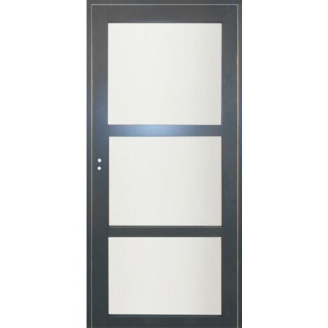 Bloc Porte Blakeria Ral7016 Vitrée H204 X L73 Poussant Droite Côtes Tableau