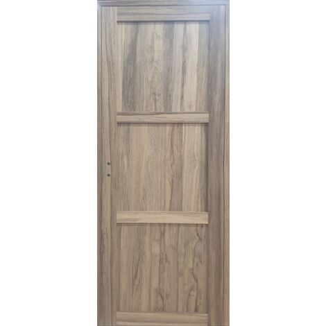 Bloc Porte Bois Frake 3 Panneaux H204 X L83 Cm Côte Tableau P.droit Gd Menuiseries