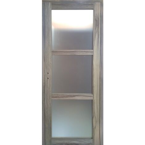 Bloc Porte Bois Frake Vitrée H204 X L83 Cm Côte Tableau P.droit Gd Menuiseries