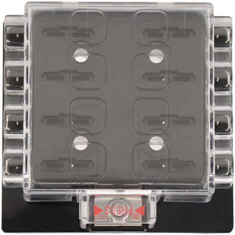 Bloc porte-fusibles 8 positions ATC/ATO pour véhicules marins, automobiles, camping-cars et remorques, 12-36V DC