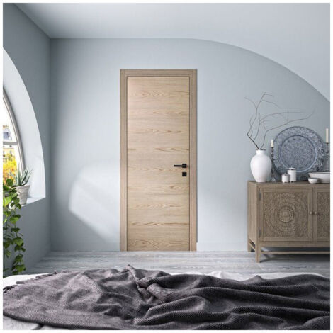 Bloc-porte intérieur réversible OPTIMUM Noisette 204 x 83 cm