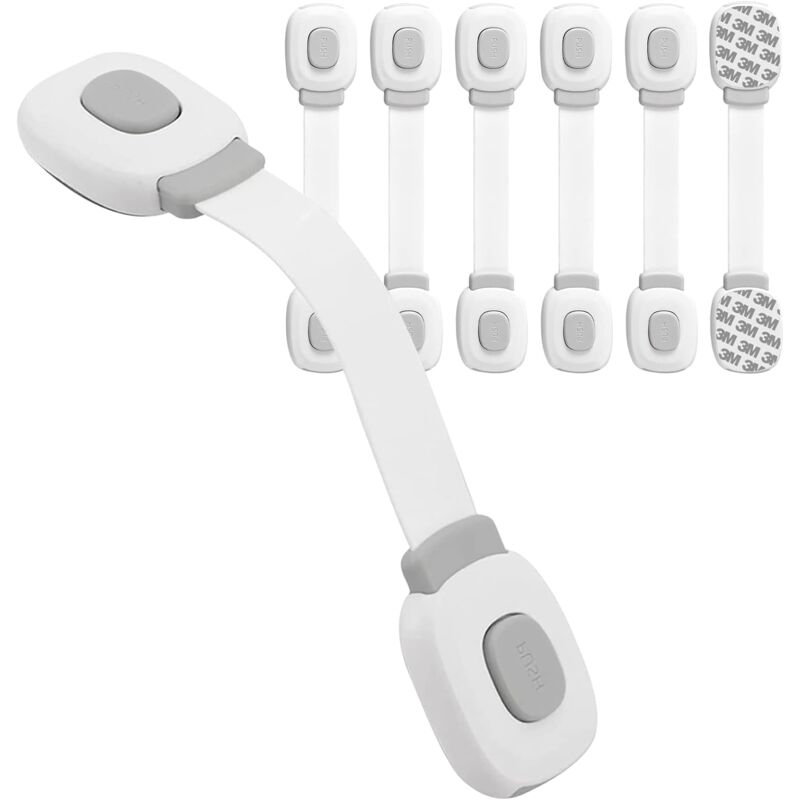 Starlight - Bloc Porte Securite Bebe 6 Pièces, Bloque Tiroir Placards Loquets et Frigo Securite Placard Enfant Protection Bebe Maison, Ensoleillé