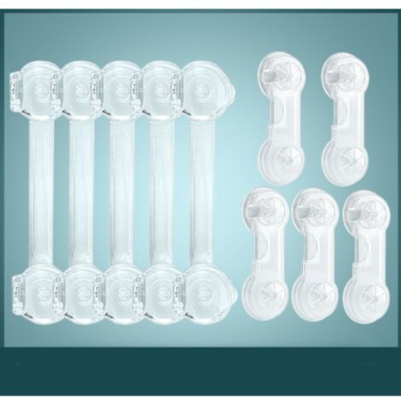 Bloc Porte Sécurité Bébé Bloque Tiroir Placards Loquets/Frigo Placard Protection Maison, Transparent, 10 Pièces