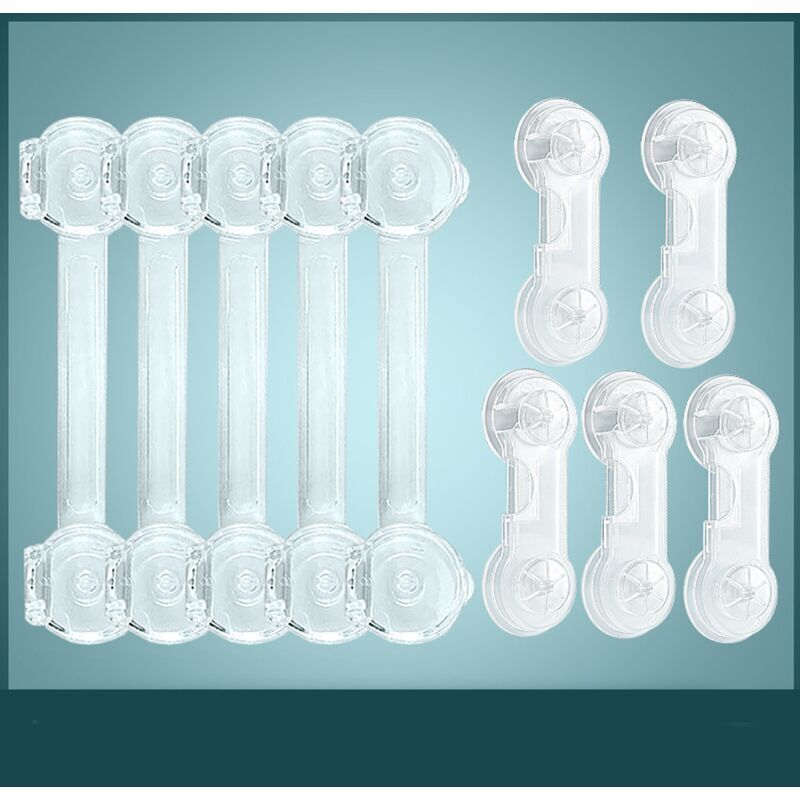 Bloc Porte Sécurité Bébé Bloque Tiroir Placards Loquets/Frigo Placard Protection Maison, Transparent, 10 Pièces