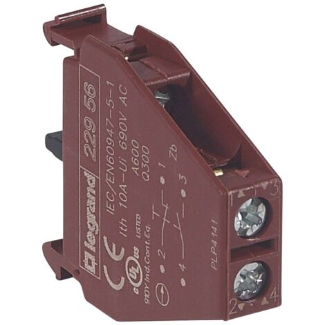 Bloc pour tête non lumineuse Osmoz raccordement à vis NO/NF pour manipulateur LEGRAND 022956