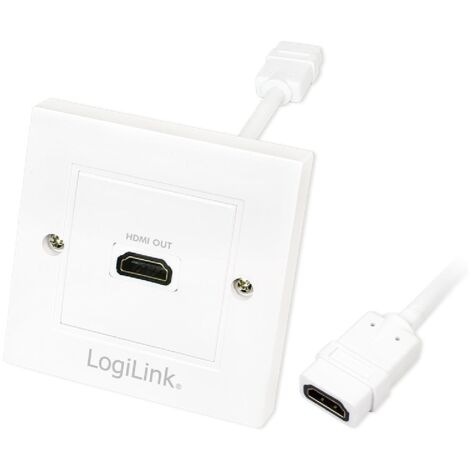 Bloc prise murale encastrable - HDMI - blanc