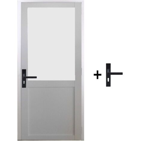 Bloc Puerta Athena Blanco H204 x L83 cm, cara derecha, pomo, GD MENUISERIES