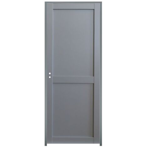 Bloc Puerta Athena Gris Claro 2 Paneles H204 x L73 cm Canto Tabla P.derecha GD MENUISERIES