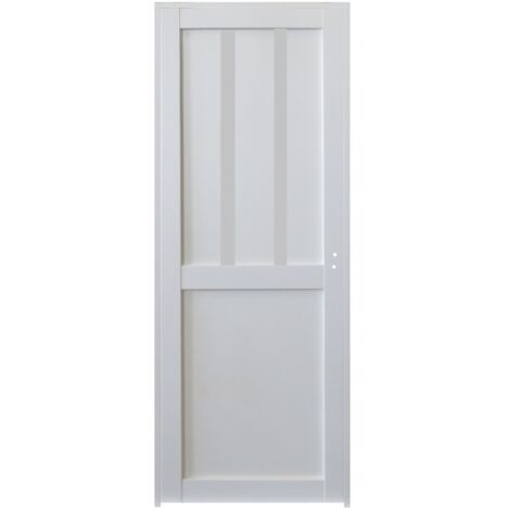 Bloc Puerta Taller 2 Paneles Blancos H204 x L83 cm Lado Izquierdo Tabla P. GÃ¡mbito Carpintería