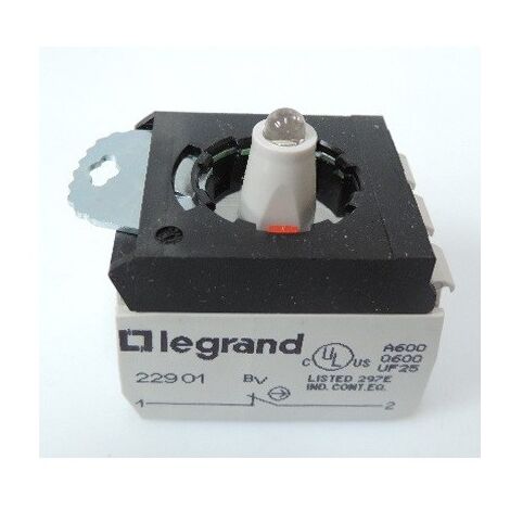 Bloc tête lum à vis 12/24V NO+NF blanc Osmoz compo sous-ensemble LEGRAND 023003