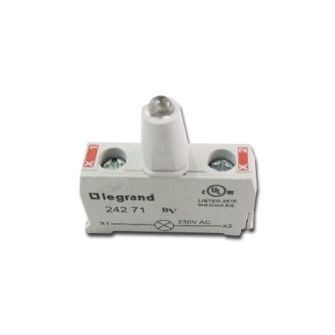 Bloc tête lumineuse rouge 230V pour boutons Ø 30mm Osmoz LEGRAND 024271