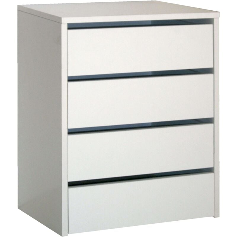 Mobimarket - Bloc tiroirs blanc brillant à l'intérieur des armoires