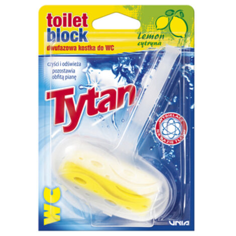 Bloc WC biphasé TYTAN - Panier Citron 40 g - 400 rinçages