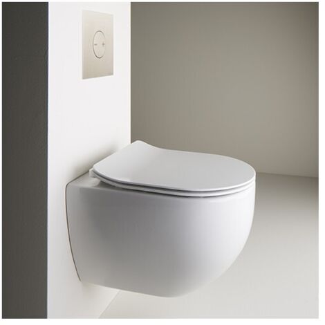 BLOC WC CIOTOLA SUSPENDU AVEC ABATTANT SOFT CLOSE NO RIM Blanc - CRISTINA ONDYNA WCI3191