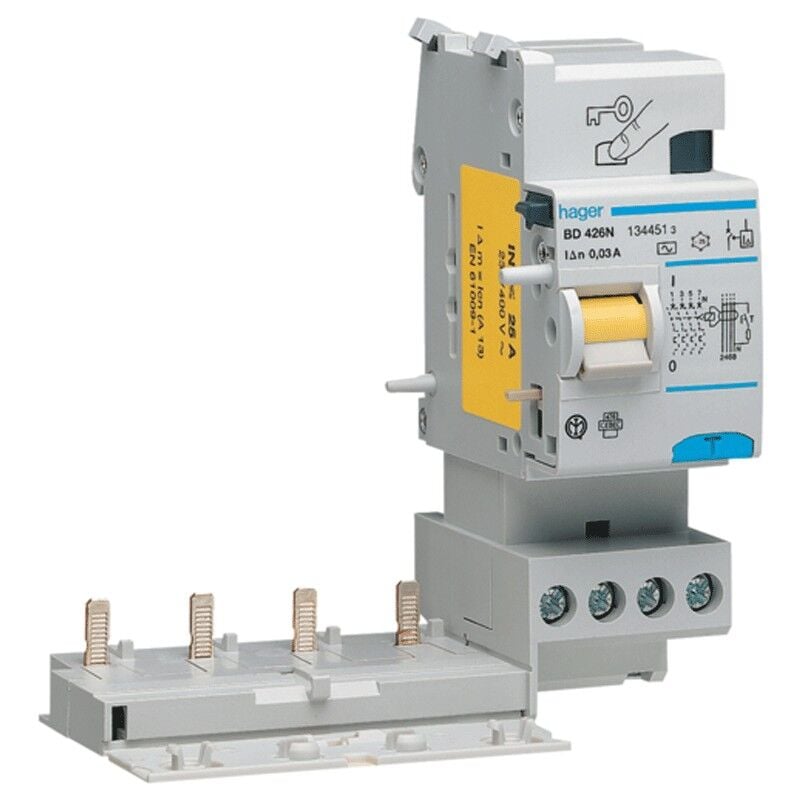 Hager - Bloc différentiel 4P 25A 30mA classe ac 2 modules BD426N