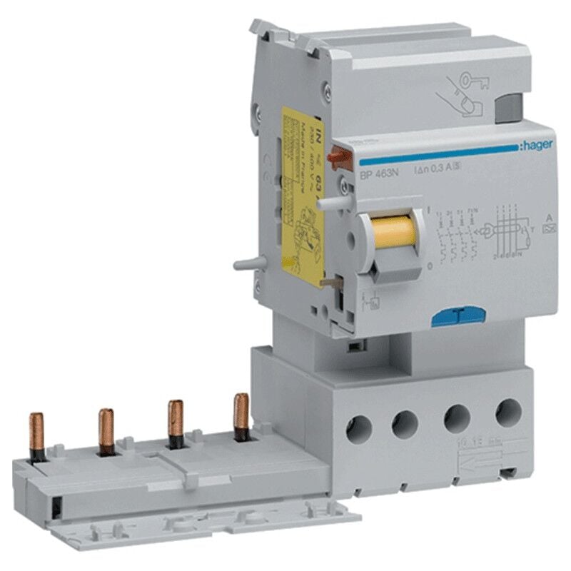 Hager - Bloc différentiel 4P 63A 300mA a/s 3 modules BP463N