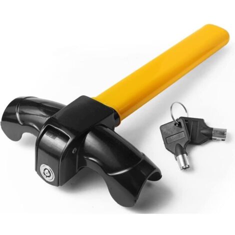 Bloccasterzo - Universale - Include 2 chiavi - Giallo