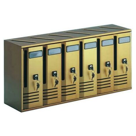 BLOCCHIERA SERIE CUBO 6 CASSETTE POSTALI PER INTERNI - cm.62x17,5x30h. FER-80958
