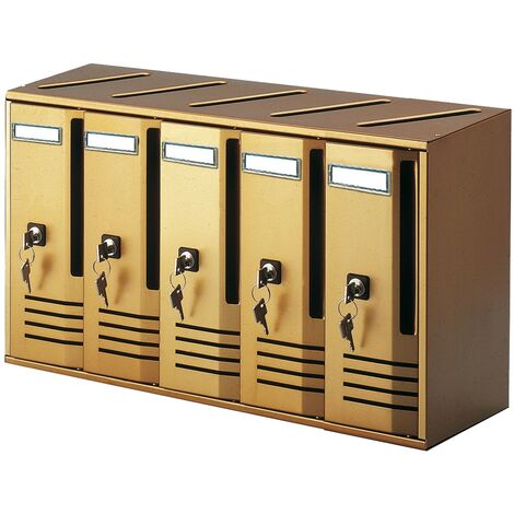 Blocchiere verticali per posta L52xP17,5xH30 cm 5 posti Alubox Cubo Bronzo