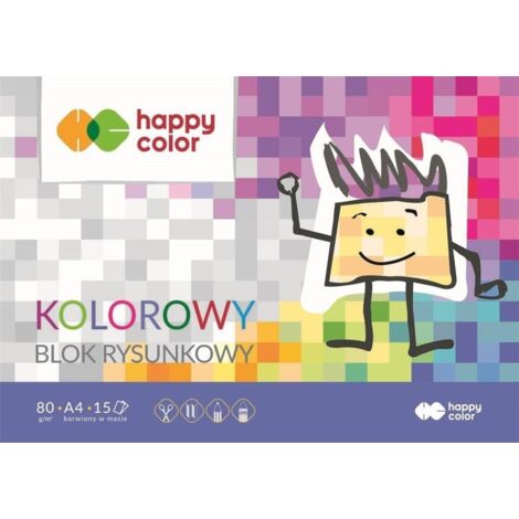 Blocco da disegno Happy Color formato A4, 15 fogli, 80 g/m2
