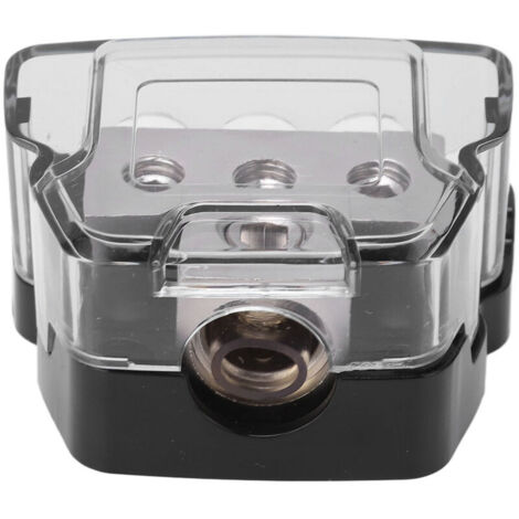 Blocco di distribuzione di alimentazione a 3 vie con messa a terra, splitter audio, ingresso 0 AWG, 4 uscite, universale per auto