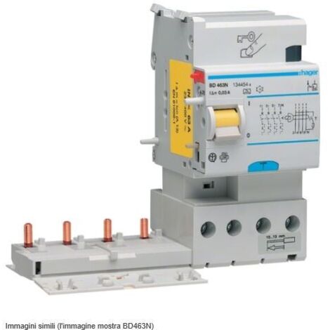Blocco Differenziale 4P 300Ma 63A A 3M ( HAGER cod. BF463N )