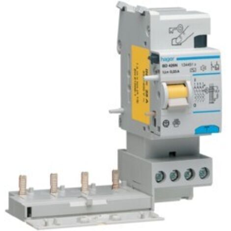 Blocco differenziale Hager 4P 25A 30mA classe AC 2 moduli BD426N