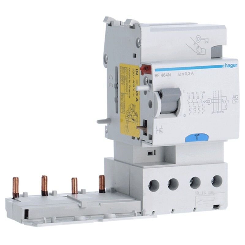 Hager - Bloc différentiel 4P 63A 300mA ac 3 modules BF464N