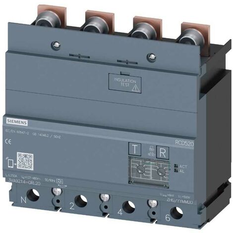 Blocco differenziale Siemens 160A tipo A 4P Regolabile 3VA91140RL20