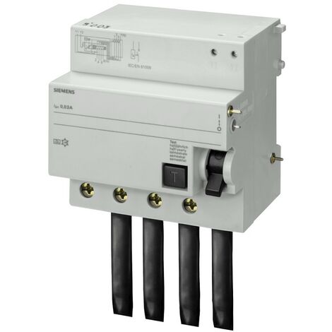 Blocco differenziale Siemens 4P 100A 300mA tipo AC 5 moduli per 5SP4 5SM26470