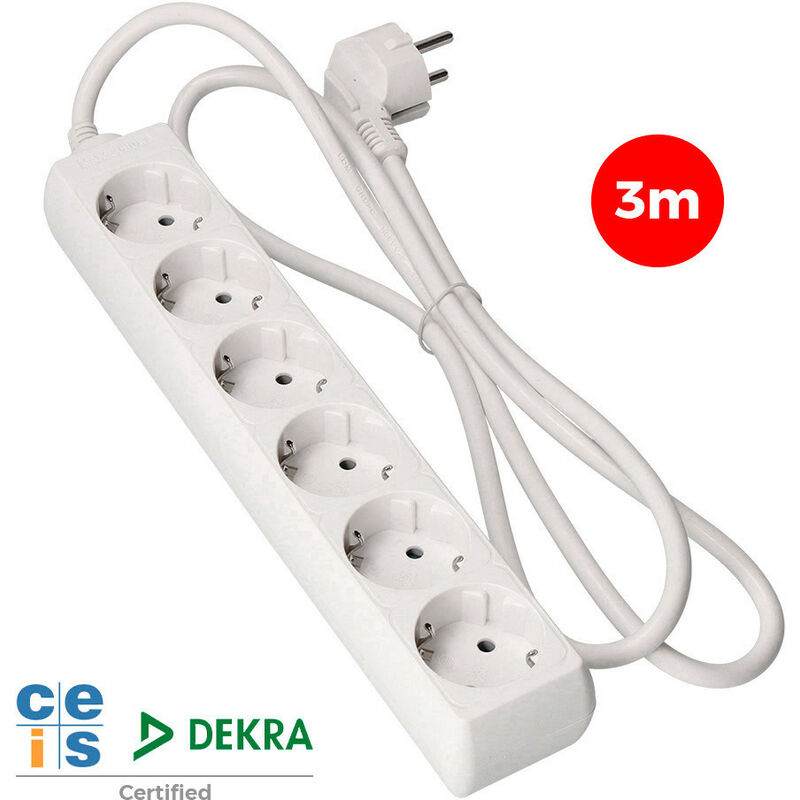 Multi-prise 6 basi schuko 3m 3x1.5mm ed