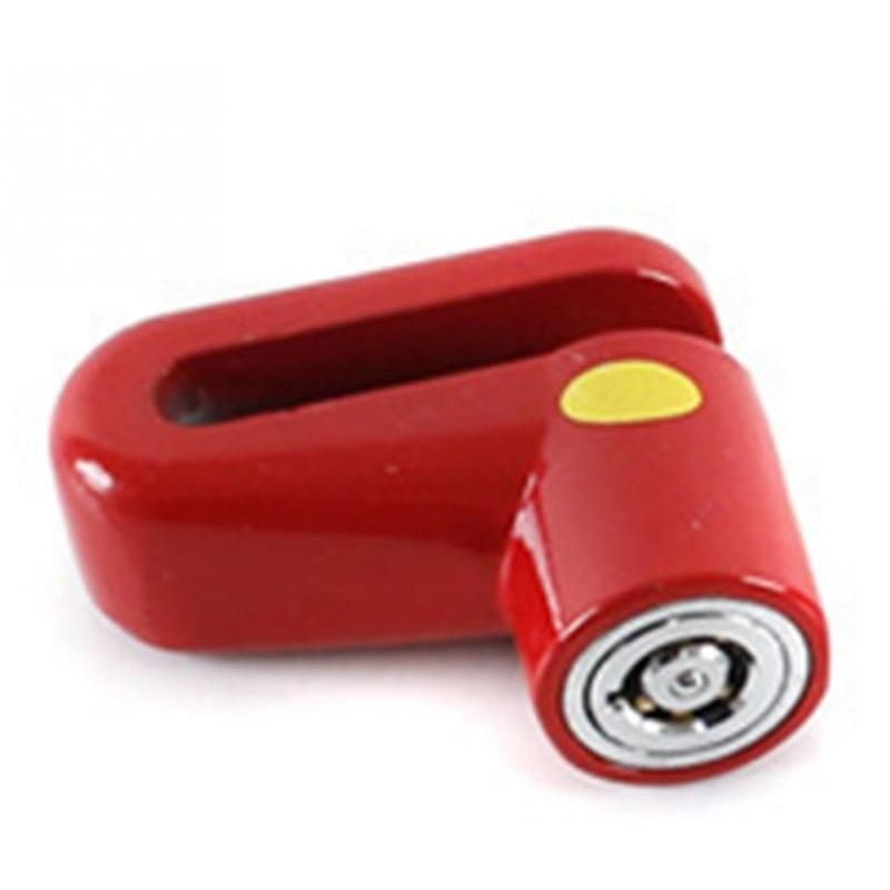 Image of Blocco per freno a disco ruota bici/moto antifurto in acciaio Colore - Rosso