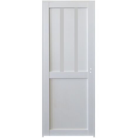 blocco porta officina 2 pannelli bianchi Larghezza 83 Spingendo sinistra