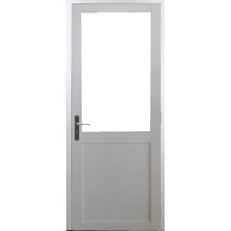 GD MENUISERIES Blocco Porta Officina BIANCO senza montante H204 x L73 Spingendo a Destra Tabella Dimensioni