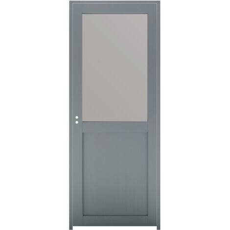 Blocco porta officina in vetro depoli H204 x L83 Spinta a sinistra