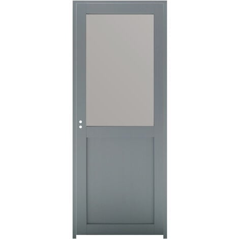 GD MENUISERIES Blocco porta officina vetro depoli H204 x L83 Spinta a destra