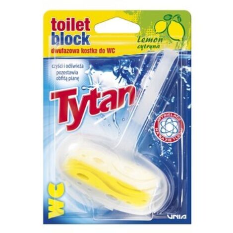 Blocco WC bifasico TYTAN - Cestello al limone 40 g - 400 risciacqui