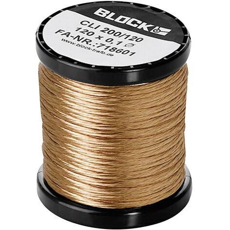 BLOCK Fil de cuivre émaillé Diamètre extérieur (avec vernis isolant)=0.10 mm 15 x 0.1 mm 192 m 0.20 kg X79092