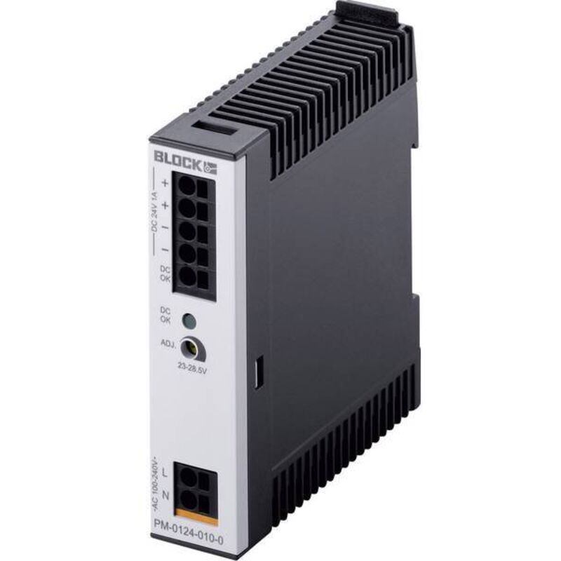 Block Pm 0124 010 0 Alimentatore Per Guida Din 24 V dc 1 A 24 W 1 X