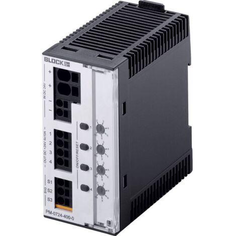 BLOCK PM 0724-400-0 Disjoncteur électronique 24 V/DC 10 A Nbr. de sorties:4 x Contenu 1 pc(s) W91657